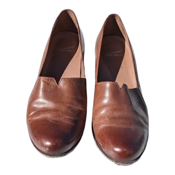 Dansko Liliana Women's Brown Leather Slip On Wedge Heel Shoes 40 EU / 9.5-10 US - Picture 1 of 9